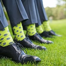 Lime Green Polka Dots Groomsmen Socks