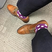 Polka Dots Men&amp;#39;s Dress Socks Purple