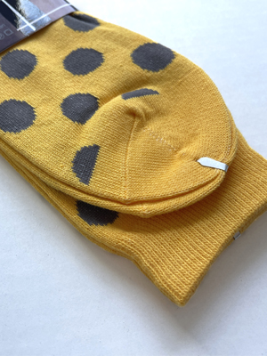Men''s Dress Socks Yellow/Black Polka Dots