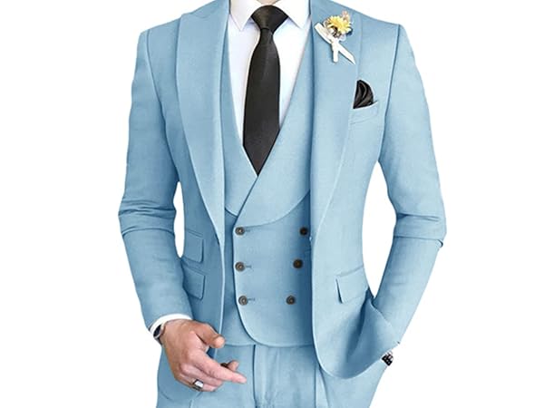 sky blue suit