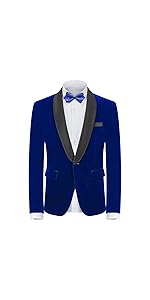 Mens Velvet Blazer Slim Fit Suit Jacket for Men Peaked Lapel