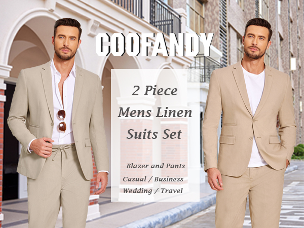 mens linen suit set