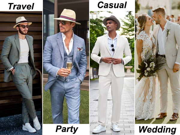 mens linen suit set