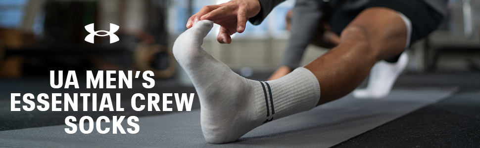 UNDER ARMOUR MENS CREW SOCKS,MENS CREW SOCKS,LIGHTWEIGHT CREW, LITE SOCKS, MENS CREW SOCKS, STRIPES