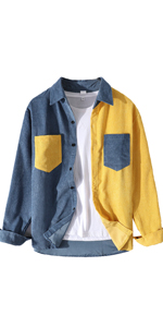 Corduroy Patchwork Shirts