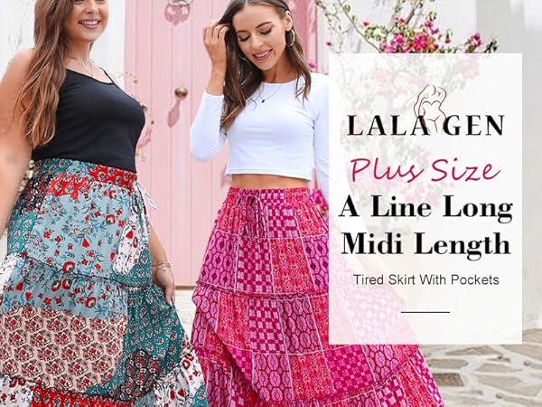 plus size boho skirt