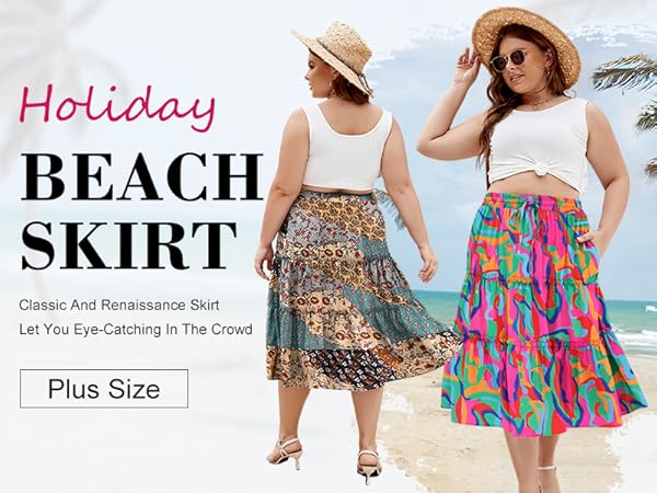 plus size flowy skirt