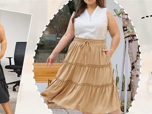 plus size work skirt