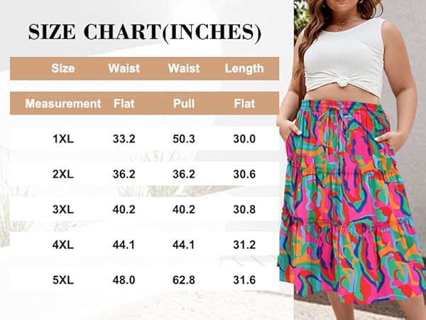 plus size boho skirts 