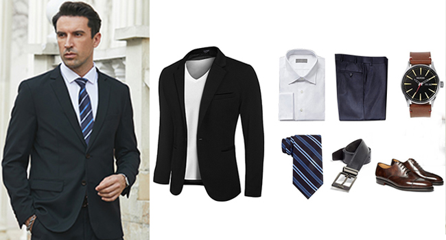 Men&#39;s Casual One Button Suit Blazer