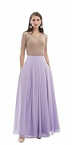Lilac Chiffon Skirts For Women