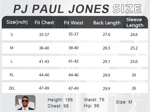 PJ PAUL JONES Men''s Casual Blazer Slim Fit Suit Jackets Two Button Sport Coats