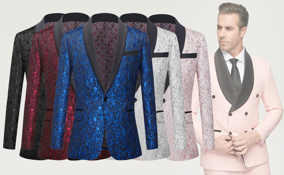 Men&#39;s Floral Tuxedo Suit Jacket