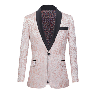 Men Floral Blazer Suit Jacket