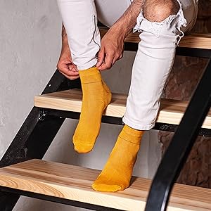 mustard color ankle socks