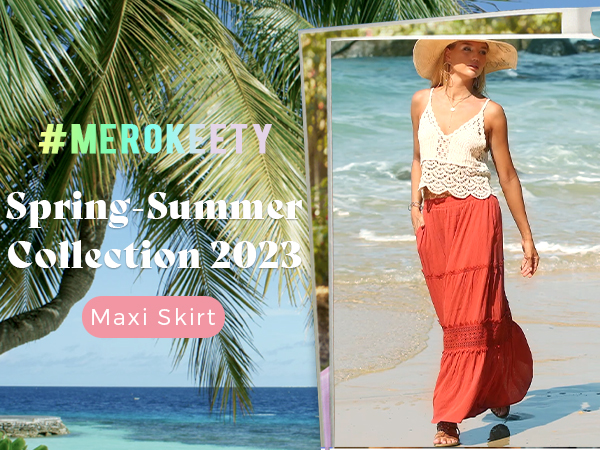 Womens Summer Maxi Skirt