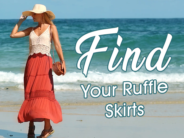 A-line Ruffle Lace Maxi Skirt