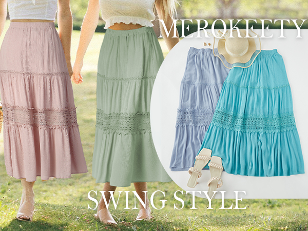 summer beach maxi skirts