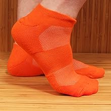 orange bamboo ankle socks
