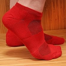 red bamboo ankle socks