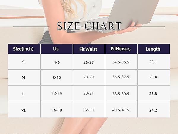 women''s bodycon elastic waist midi skirt tummy control