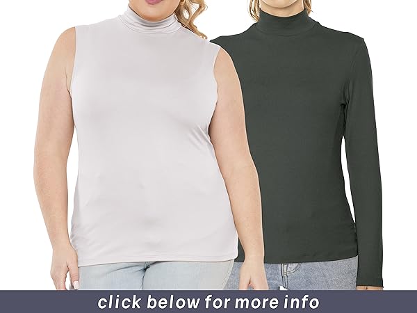 Oh So Soft Long Sleeve and Sleeveless Mockneck Top
