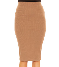 Ribbed High Waist Midi Skirt premium comparable