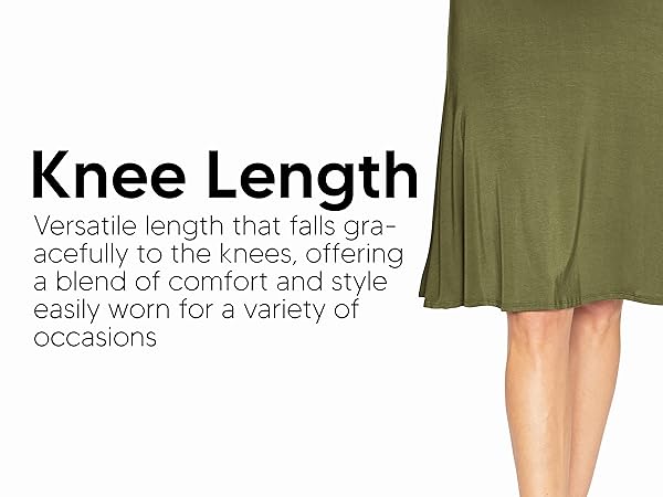 Premium Women''s and Plus Knee Length Flowy Skirt with Side Ruching knee length detail