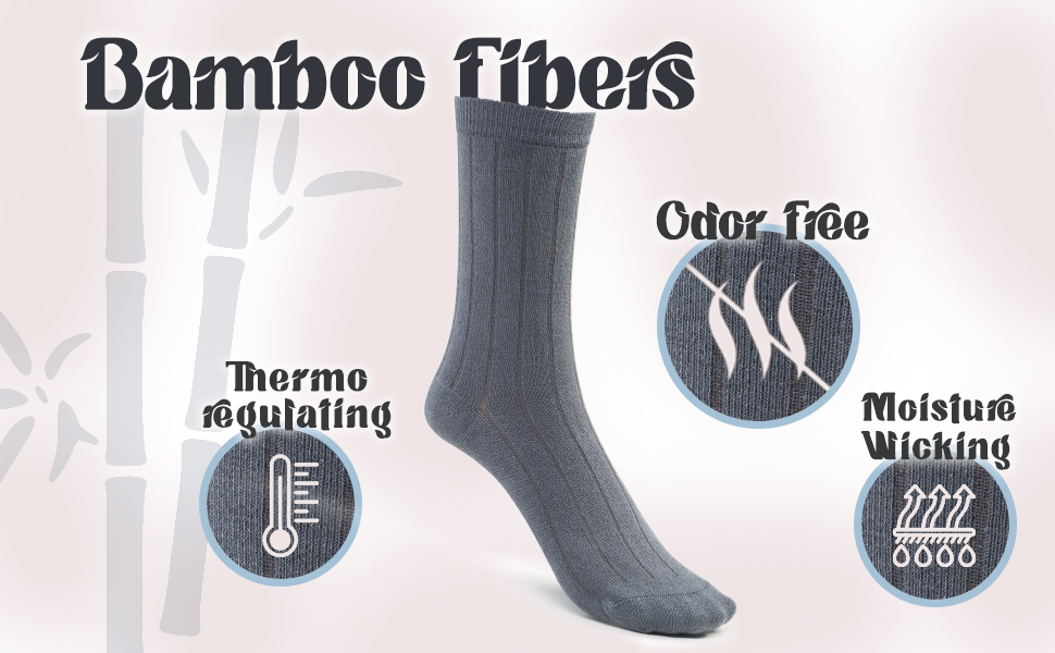 bamboo ribbed crew socks