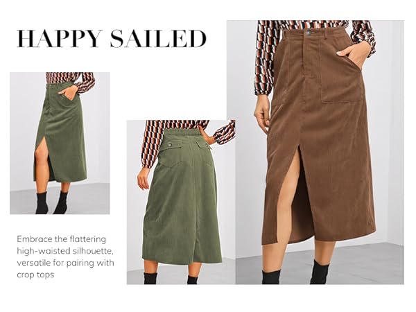 Corduroy Maxi Skirts