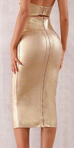 gold bandage skirt