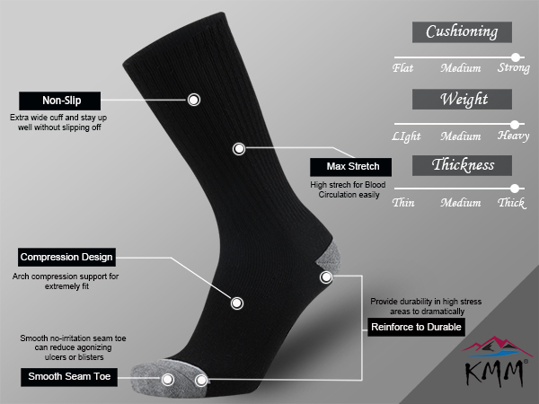men mens cotton work boot thick full warm thermal cold weather inter casual cushion crew socks