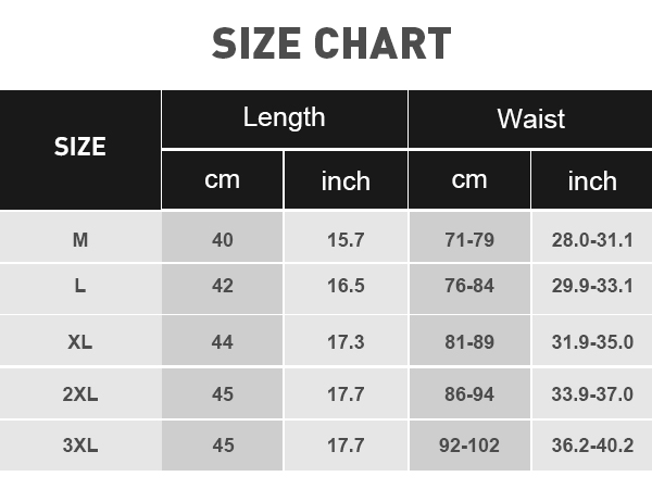 SIZE CHART
