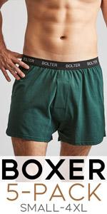 Boxers boxer mens green bolter 5 pack 3xl 4xl