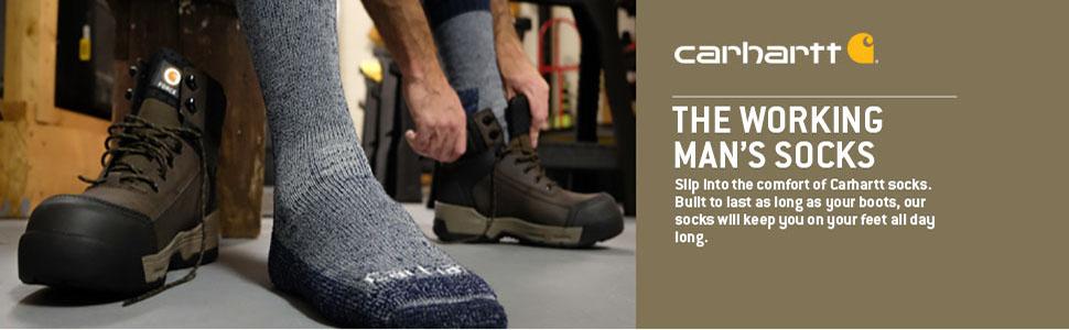 carhartt, socks, men, work, crew, cotton, all-season, 3 pairs
