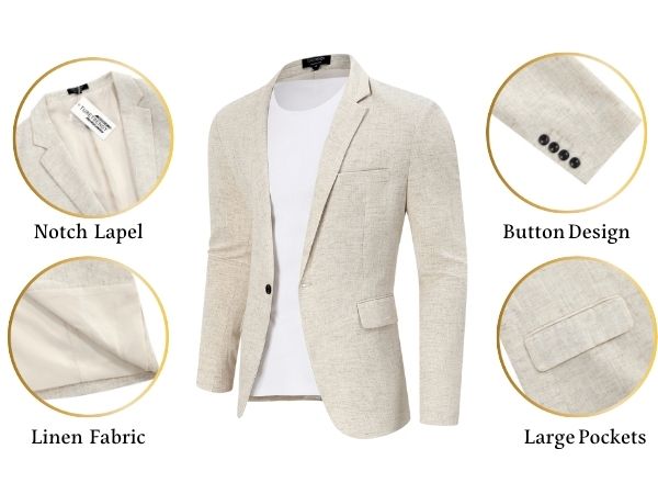 men linen blazer
