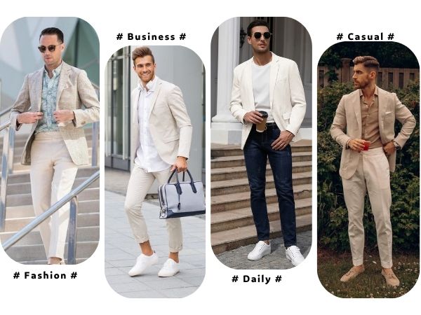 men linen blazer match