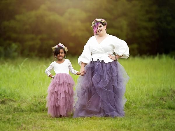WDPL Wedding Planning Women''s Long Maxi Tulle Special Occasion Bustle Night Out Skirt