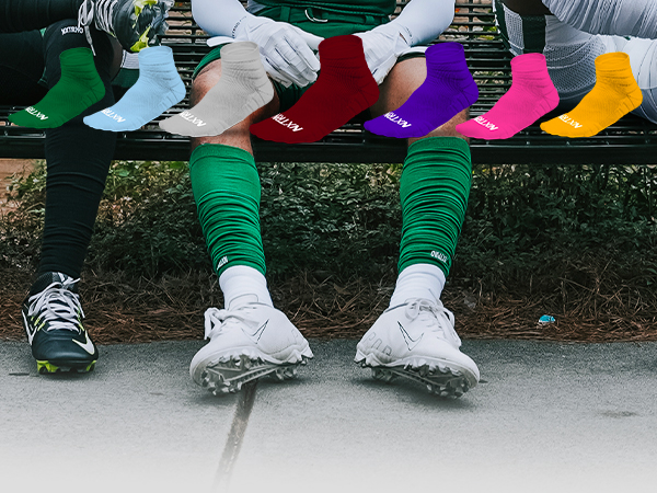 View from the front sock with padding comfortable breathable durable football sock