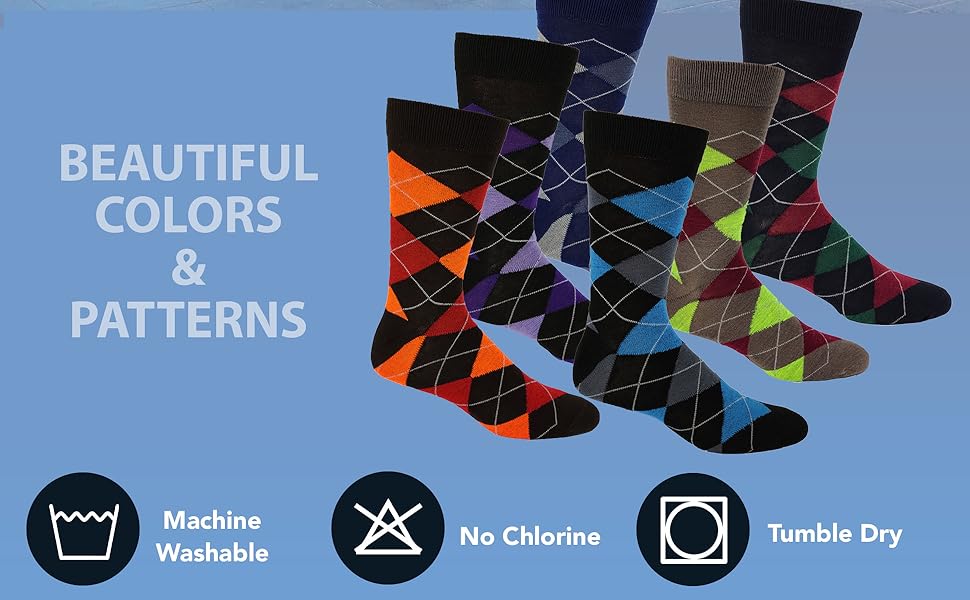 dress socks mens fun formal work argyle colored colorful cotton