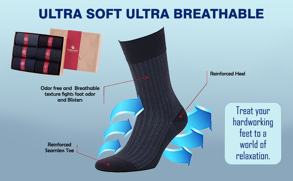 Breathable Socks premium natural socks for men soft thin dress seamless odor adult breathable