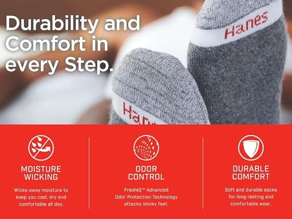 mens socks, moisture wicking, comfort, odor control, durable