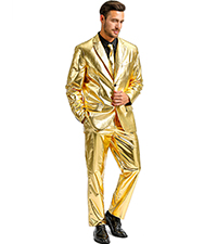 Mens Gold Suit Disco Costume