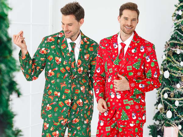 Mens 3-Piece Christmas Suit