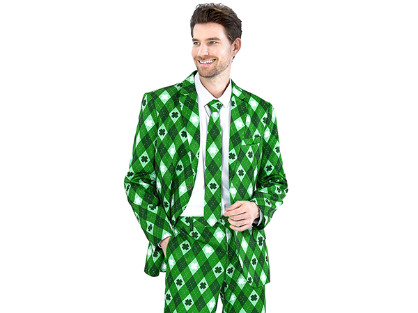 Mens St Patricks Day Argyle Suit