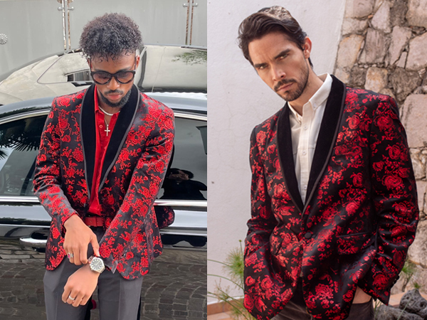 Men''s Floral Tuxedo Jacket Wedding Blazer Dinner Tuxedo for Party