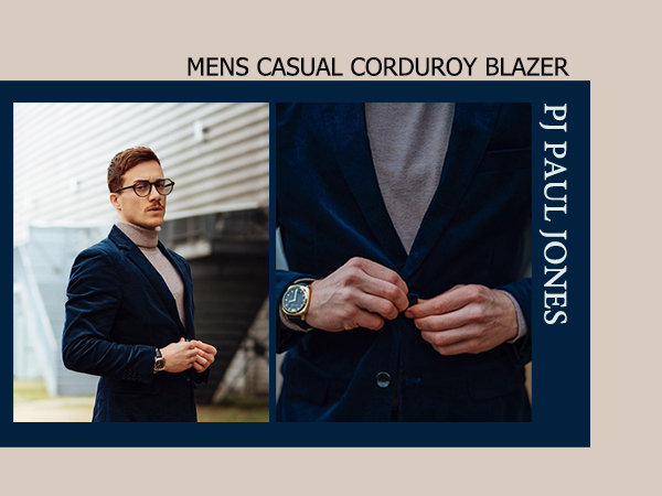 mens casual corduroy blazer warm notch lapels slim fit 2 button sports coat work to wear