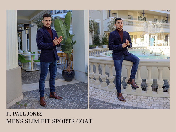 mens casual corduroy blazer warm notch lapels slim fit 2 button sports coat work to wear