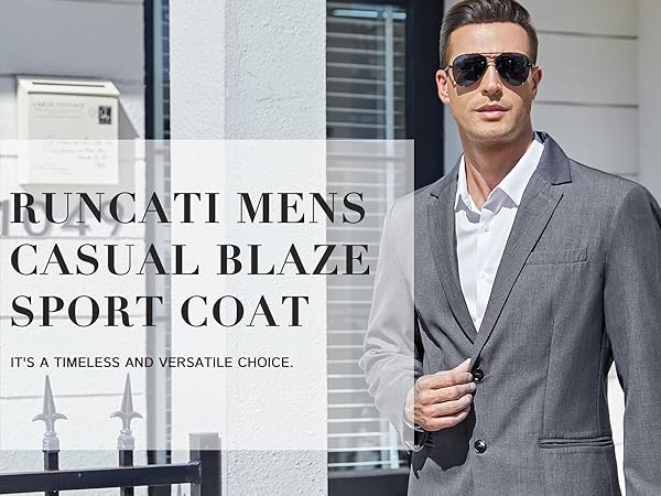 Runcati Mens Casual Blazer Sport Coat