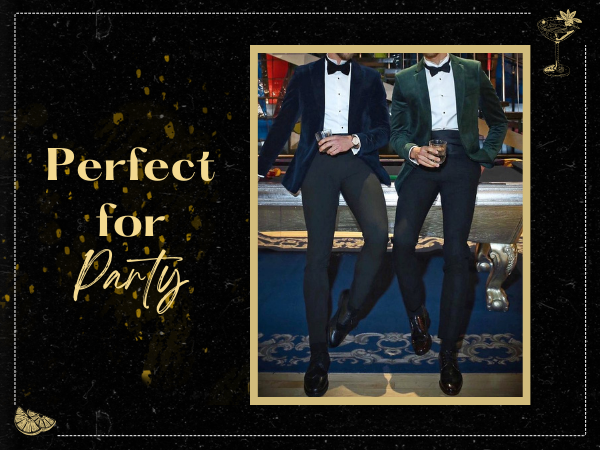 men velvet party blazer
